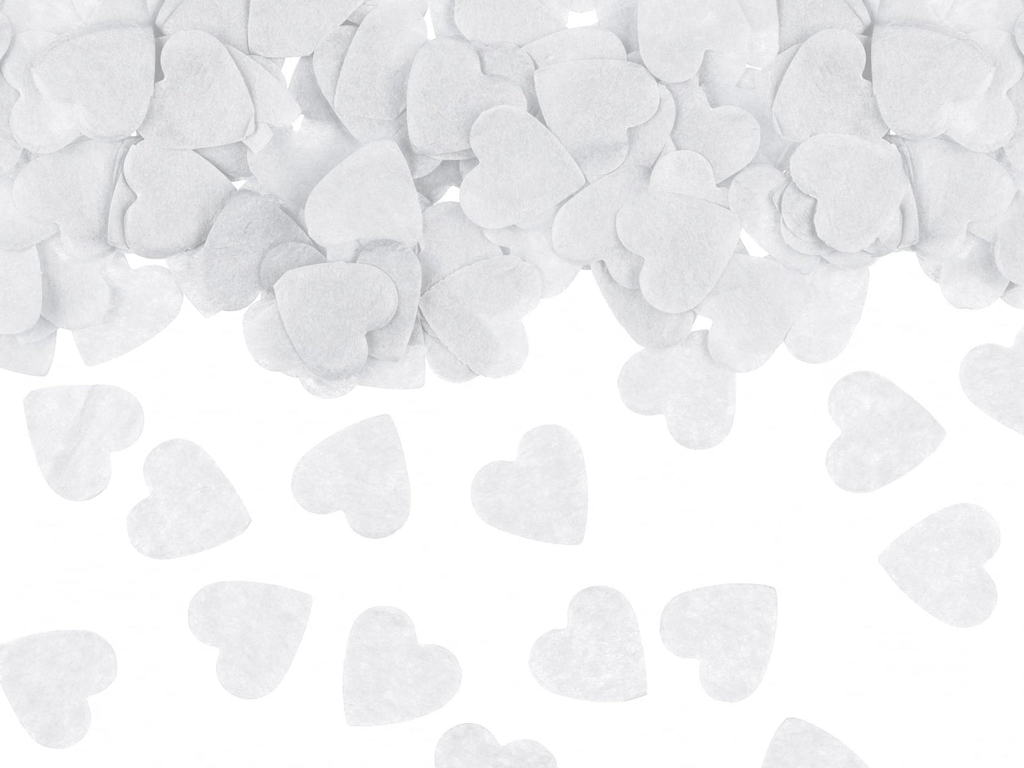 Inimi de confetti, 1,6x1,6 cm, alb, 15g