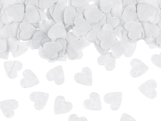 Inimi de confetti, 1,6x1,6 cm, alb, 15g