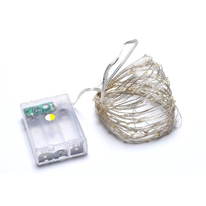 Instalatie de Craciun, Klevo, Decoratiune de Craciun, 100 Beculete LED, cu Baterii si Telecomanda, cu 8 Functii, Lungime 10 m, Alb rece