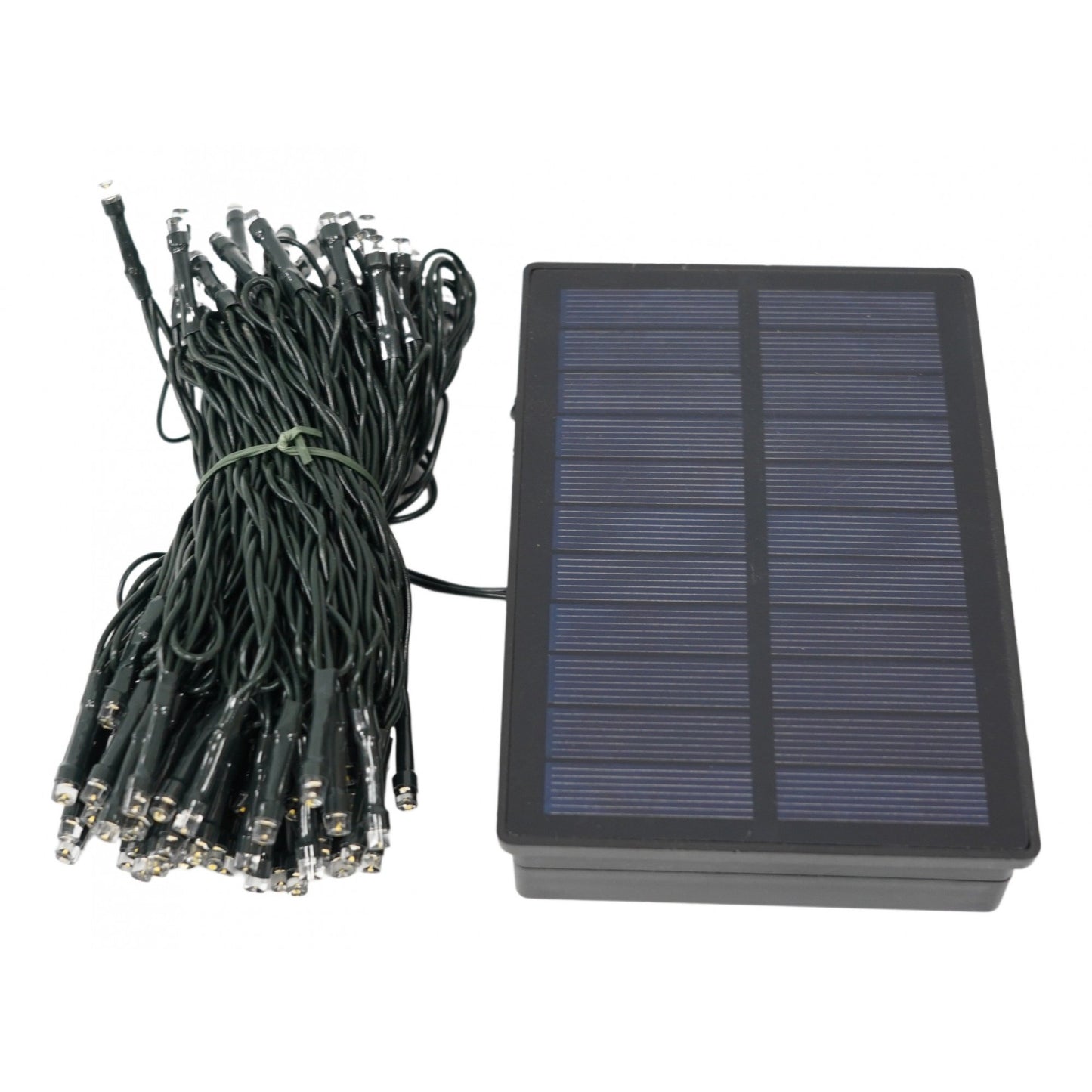 Instalatie Craciun, 12 metri, 100 de LED-uri, alb cald, cu energie solara, fir de cupru, liniar, interior/exterior, Klevo