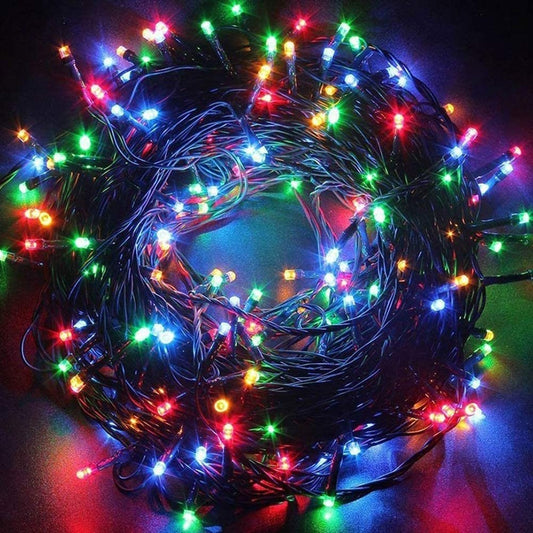 Instalatie Craciun, 15 m, 429 Led-uri ,Franjuri, Multicolor, Flash, Transformator, Interconectabila, Prelungitor 3 m inclus, Fir Transparent, Klevo