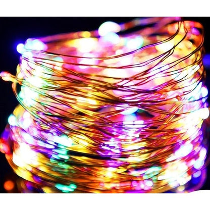 Instalatie Craciun, 2 metri, 20 LED-uri, multicolor, telecomanda 8 functii, USB, fir cupru, liniar, interior/exterior, Klevo