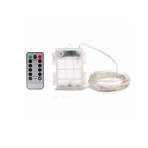 Instalatie Craciun, 20 metri, 200 LED-uri, cu Baterii si Telecomanda cu 8 functii, Multicolor, Klevo