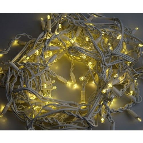Instalatie Craciun, 205 m, Led-uri ,Franjuri, Alb cald, Flash, Alimentator, Interconectabila, Fir Alb Cauciucat, 220v, Klevo