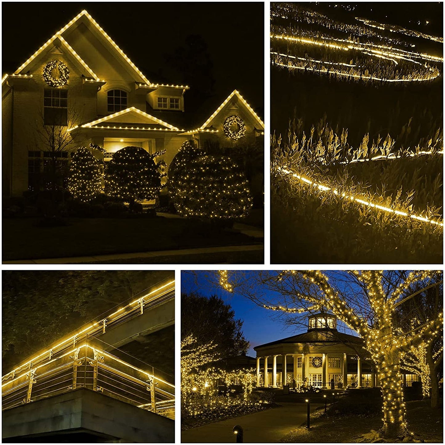 Instalatie Craciun, 28 m, 672 Led-uri ,Furtun Luminos, Alb cald, 8 jocuri de lumini, Transformator, Sectionabila, 220 V, Klevo