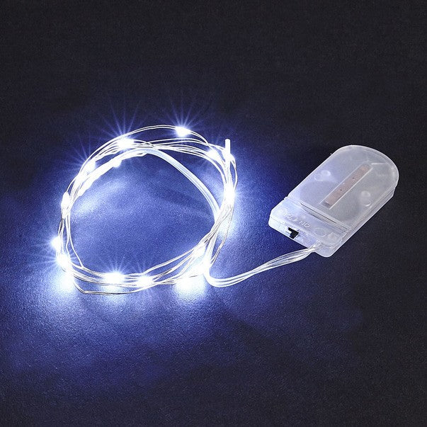 Instalatie Craciun, 3 metri, 30 LED-uri, Alb Rece, cu baterii, fir cupru, liniar, interior/exterior, Klevo