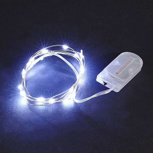 Instalatie Craciun, 3 metri, 30 LED-uri, Alb Rece, cu baterii, fir cupru, liniar, interior/exterior, Klevo