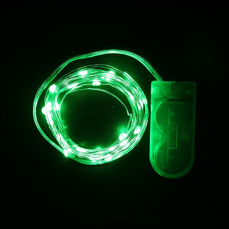 Instalatie Craciun, 3 metri, 30 LED-uri, Verde, cu baterii, fir cupru, liniar, interior/exterior, Klevo