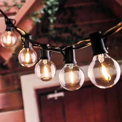 Instalatie Craciun, 5 M, 10 de LED-uri, alb-cald, model cu bulb, liniara, solara, interior/exterior, Klevo