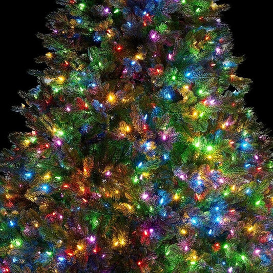 Instalatie Craciun, 5 m, 50 Led-uri ,Liniara, Rosu/Albastru/Rosu/Verde, Flash, Transformator, Interconectabila, Prelungitor 5 m inclus, Fir Verde, Klevo