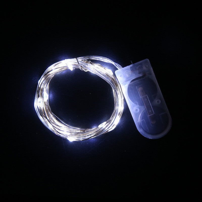 Instalatie Craciun, 5 metri, 50 LED-uri, Alb Rece, cu baterii, fir cupru, liniar, interior/exterior, Klevo