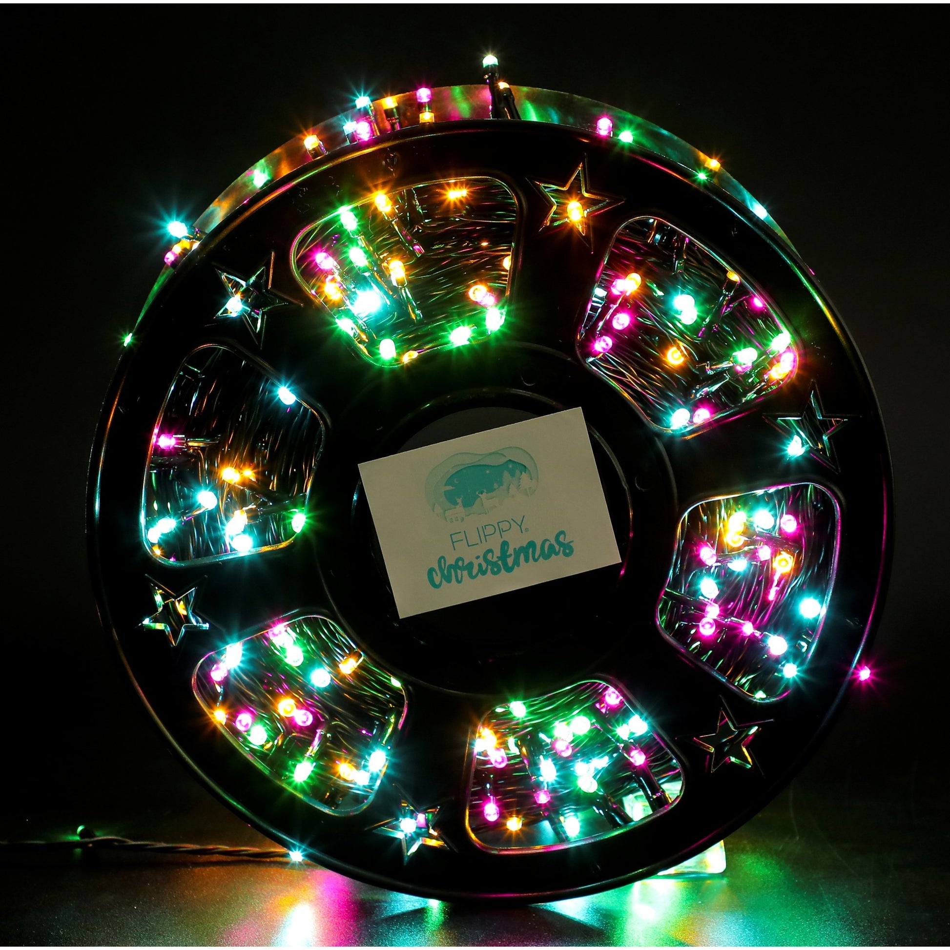 Instalatie Craciun liniara cu transformator, 100m, multicolor, 1000 LED-uri, fir negru, 8 jocuri de lumini, Klevo