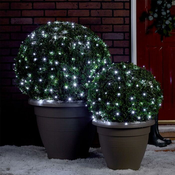 Instalatie Craciun liniara, cu transformator 31V, 10m, Alb Rece, 100 LED-uri V5, 8 jocuri de lumini, Fir verde, Klevo