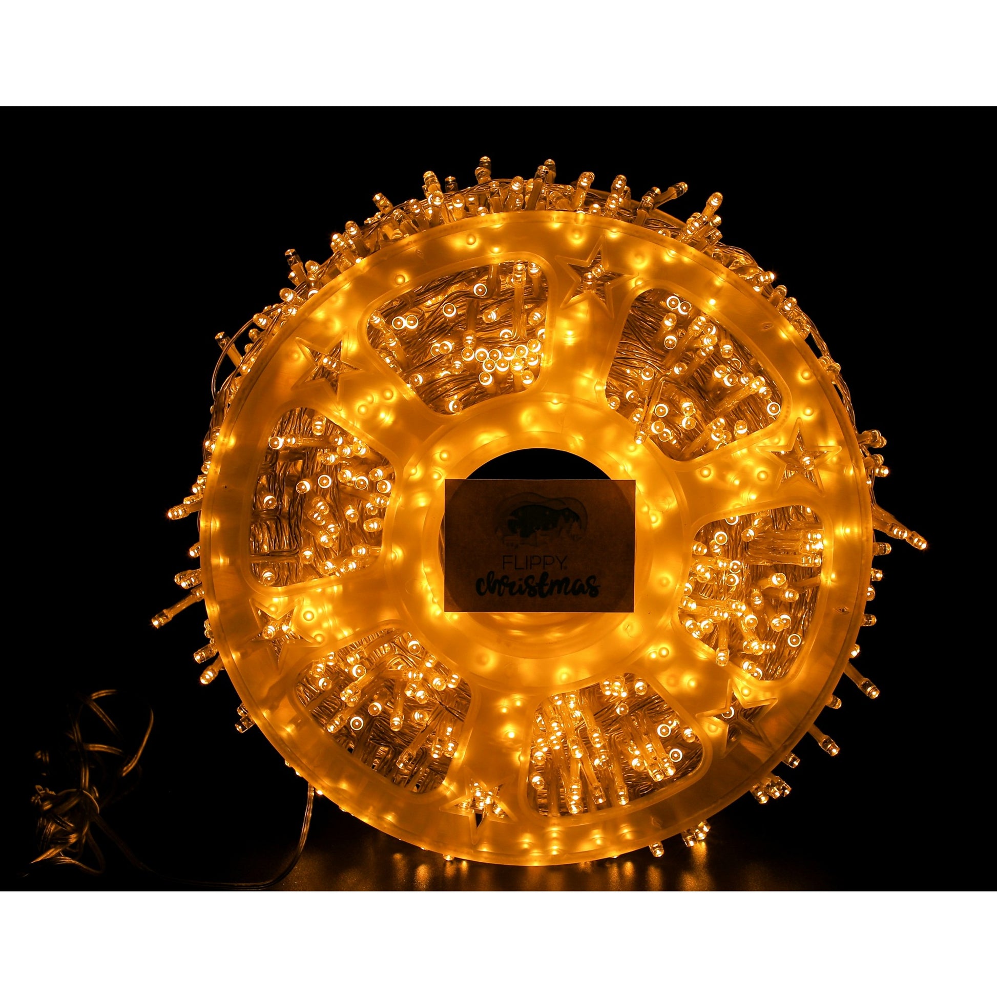 Instalatie Craciun liniara, fir transparent, cu transformator, 50m, alb cald, 2000 LED-uri, 8 jocuri de lumini, Klevo