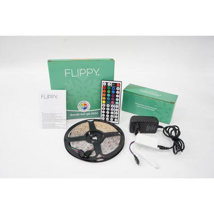 Instalatie Craciun, tip  Banda RGB Multicolor Luminoasa cu telecomanda, 5 m, 270 Led-uri, Klevo, Atentie! Necesita Alimentator