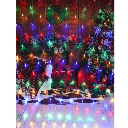 Instalatie Craciun, Tip Plasa, IP 44, 22 x 1 m, 880 LED-uri, Multicolor, 8 jocuri de lumini, Transformator cu telecomanda, Interconectabila, Prelungitor 3 m inclus, Fir transparent, Klevo