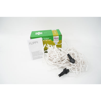 Sectiune Instalatie de Craciun, Klevo®, Tip Turturi, 5 m, 143 LED-uri, cu Flash, Fir Alb, Lumina Alb Rece, IP44, Interconectabila