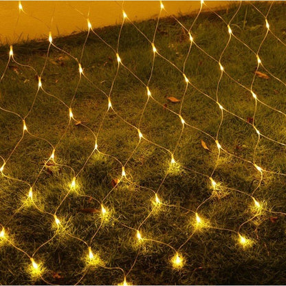 Instalatie de Craciun, Klevo®, Tip Plasa, 1.5 x 1.5 m, 120 LED-uri, Interconectabila, Alb Cald