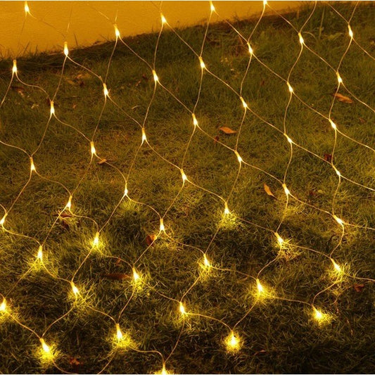 Instalatie de Craciun, Klevo®, Tip Plasa, 1.5 x 1.5 m, 120 LED-uri, Interconectabila, Alb Cald