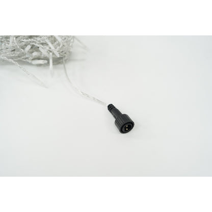 Instalatie de Craciun Klevo® Tip Turturi, 8 jocuri de lumini Sectiune 3 m, 96 LED-uri, Interconectabila, Fir Transparent, Alb Rece