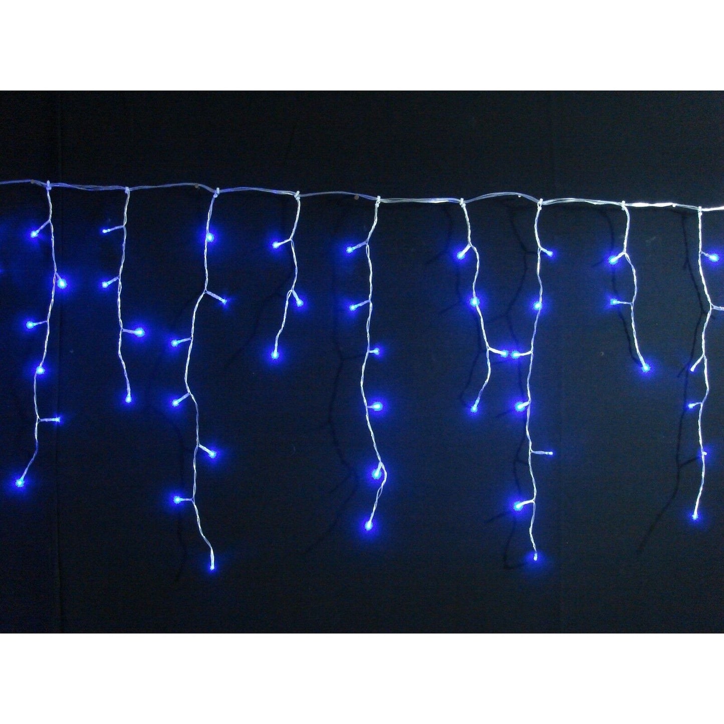 Instalatie de Craciun, Klevo®, Tip Turturi, Sectiune 5 m, 143 LED-uri, 8 Jocuri de Lumini, Fir Alb, Lumina Albastra, IP44, Interconectabila