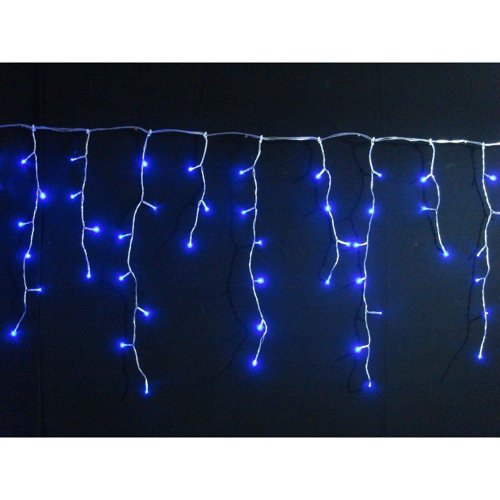 Instalatie de Craciun, Klevo®, Tip Turturi, Sectiune 5 m, 143 LED-uri, 8 Jocuri de Lumini, Fir Alb, Lumina Albastra, IP44, Interconectabila