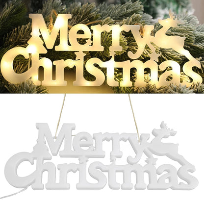 Instalatie LED de Craciun, Klevo, Litere 3D, Merry Christmas, Lumina Calda, 27.5 x 10.5 x 1.4 cm, Alb