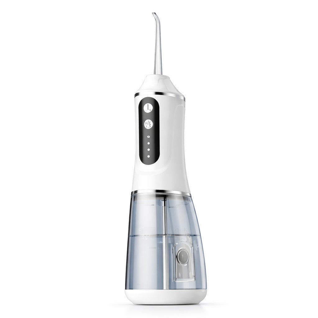 Irigator Bucal Electric, Klevo,  Portabil, Dus Bucal pentru Curatare, Indepartare Tartru, 4 Capete, 25 x 8 x 8 cm, Alb