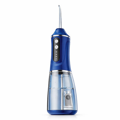 Irigator Bucal Electric, Klevo,  Portabil, Dus Bucal pentru Curatare, Indepartare Tartru, 4 Capete, 25 x 8 x 8 cm, Albastru