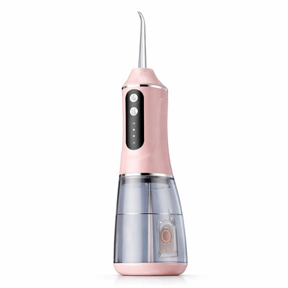 Irigator Bucal Electric, Klevo,  Portabil, Dus Bucal pentru Curatare, Indepartare Tartru, 4 Capete, 25 x 8 x 8 cm, Roz