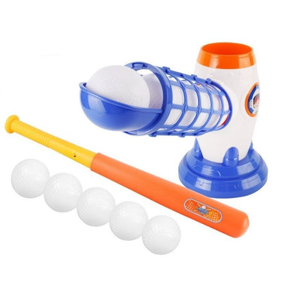 Joc de Baseball Interactiv, Lansator Klevo, Aruncare prin Buton de Lansare pe Bata, Include Bata si 5 Mingii, 37 x 23 x 16 cm Baza, 59 cm Bata, Multicolor