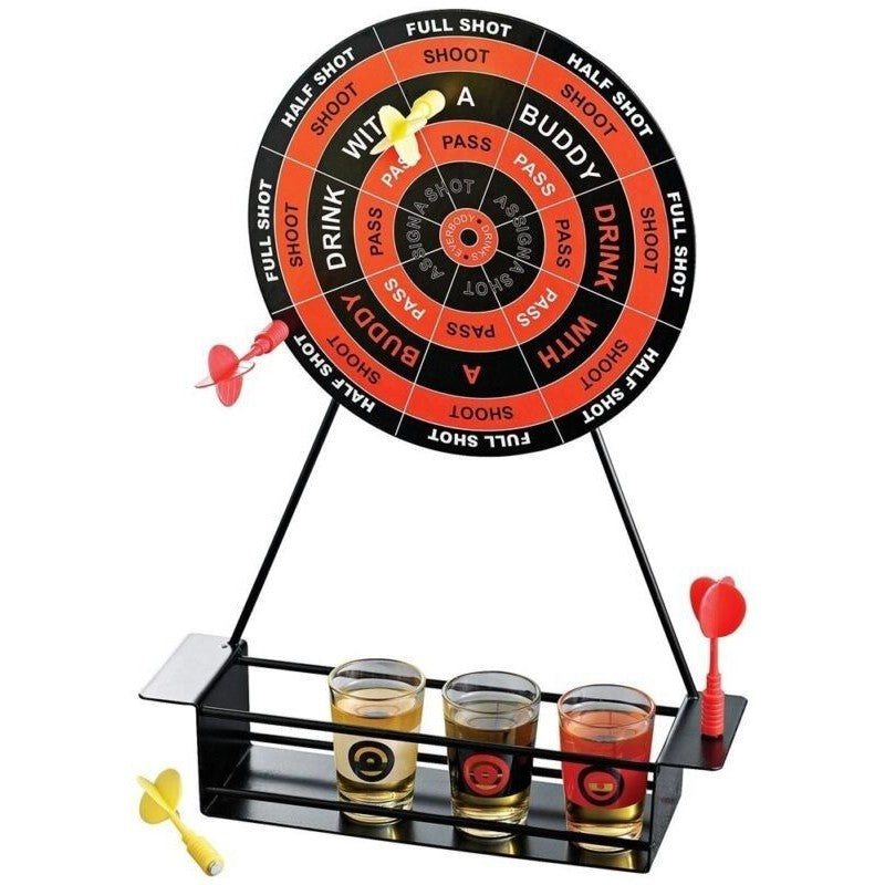 Joc de Baut Darts Klevo, 4 Sageti si Pahare de Shot Incluse, pentru petreceri si timp liber, 30 x 20 x 6.5 cm, multicolor