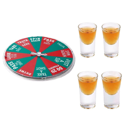 Joc de Baut Klevo, Ruleta Norocoasa, cu 4 Pahare de Shot, +18 Ani, Rosu/Verde