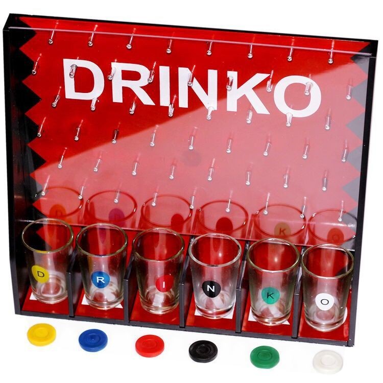Joc de Baut Gravitational Klevo, pentru Petreceri, Interactiv, pana la 6 Jucatori, Pahare de Shot Incluse, 25.5 x 6.7 x 27.5 cm, Rosu