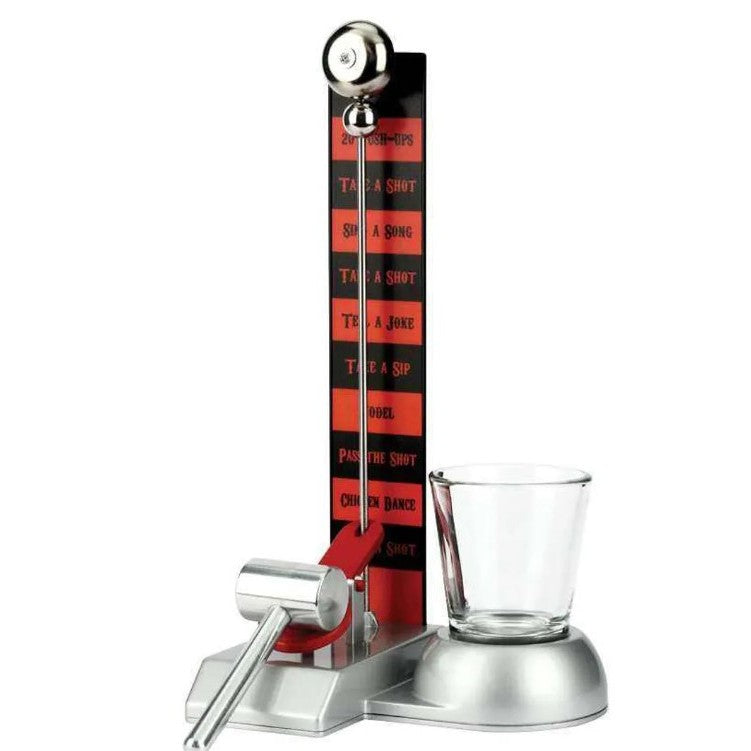Joc de baut Hammershot cu Pahar Shot Klevo, 22 cm, Material Sticla, Plastic, Fier, Multicolor