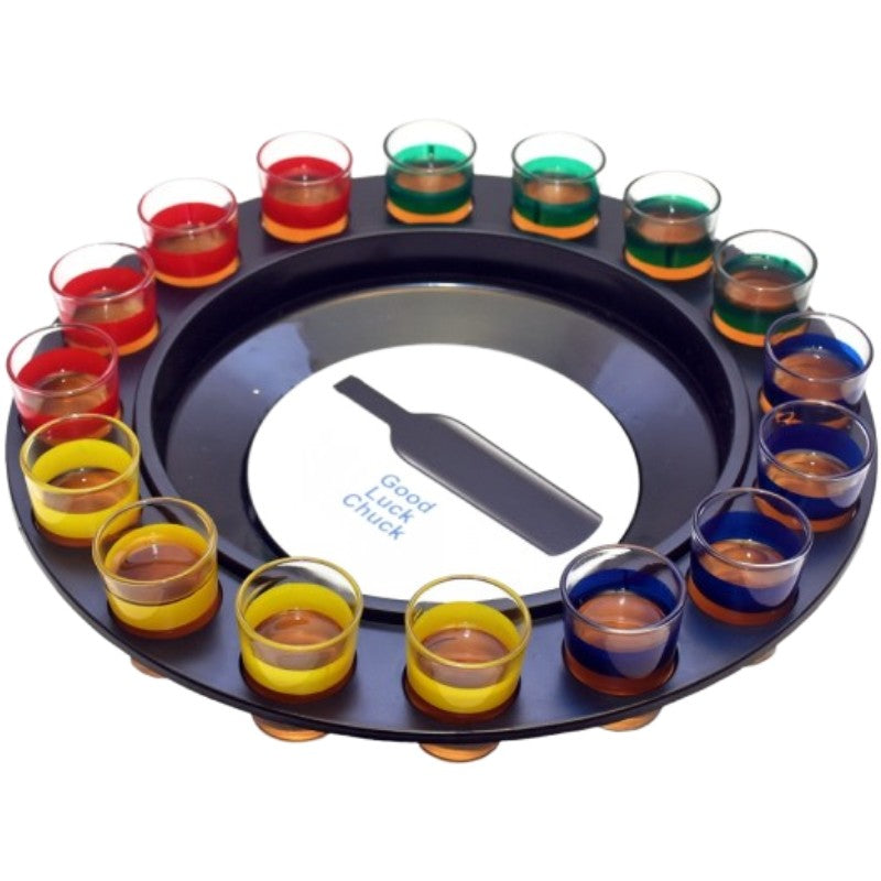 Joc de Societate "Adevar sau Provocare" Klevo, Ruleta cu 16 pahare de Shot din Sticla, pentru Petreceri, Distractie, Cadouri, Multicolor