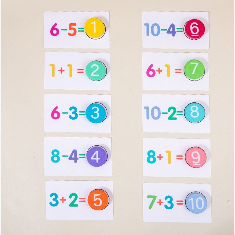 Joc Educational, Klevo, Invatare Adunare si Scadere, Cifre din Lemn, 46 Planse, +3 Ani, Multicolor