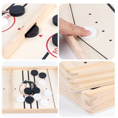 Joc Fooseball Interactiv, Klevo, Tip Hockey pe Gheata, din Lemn, 10 Piese de Joc, +4 Ani, 35 x 22 cm, Multicolor