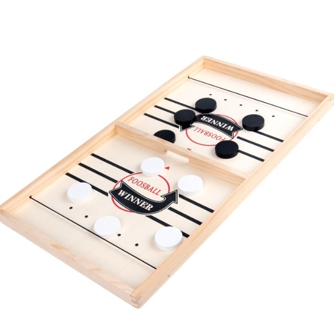 Joc Fooseball Interactiv, Klevo, Tip Hockey pe Gheata, din Lemn, 10 Piese de Joc, +4 Ani, 35 x 22 cm, Multicolor