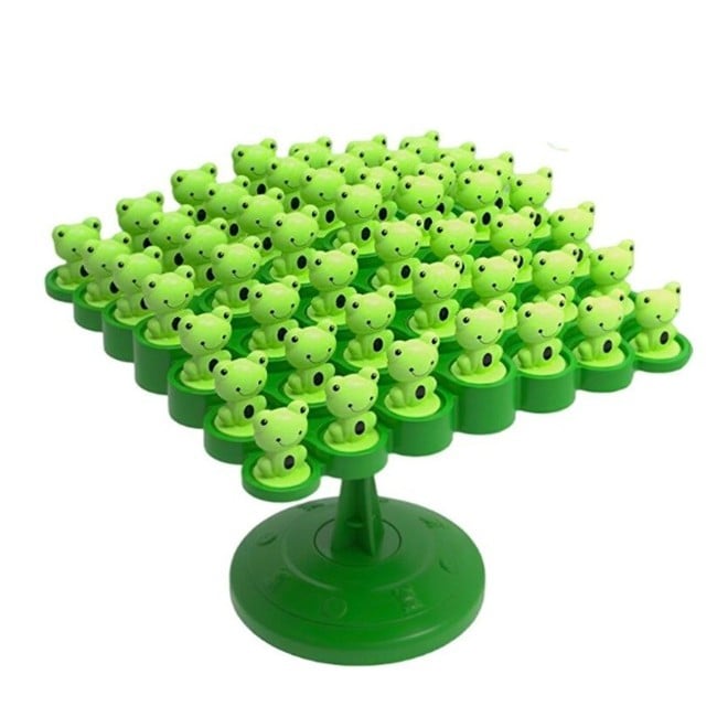 Joc Interactiv, Klevo, Broaste in Echilibru, +3 Ani, din Plastic, 50 de Pioni, Placa de Echilibru, Roata cu Pedepse, Zar, 14 x 7 x 14 cm, Verde