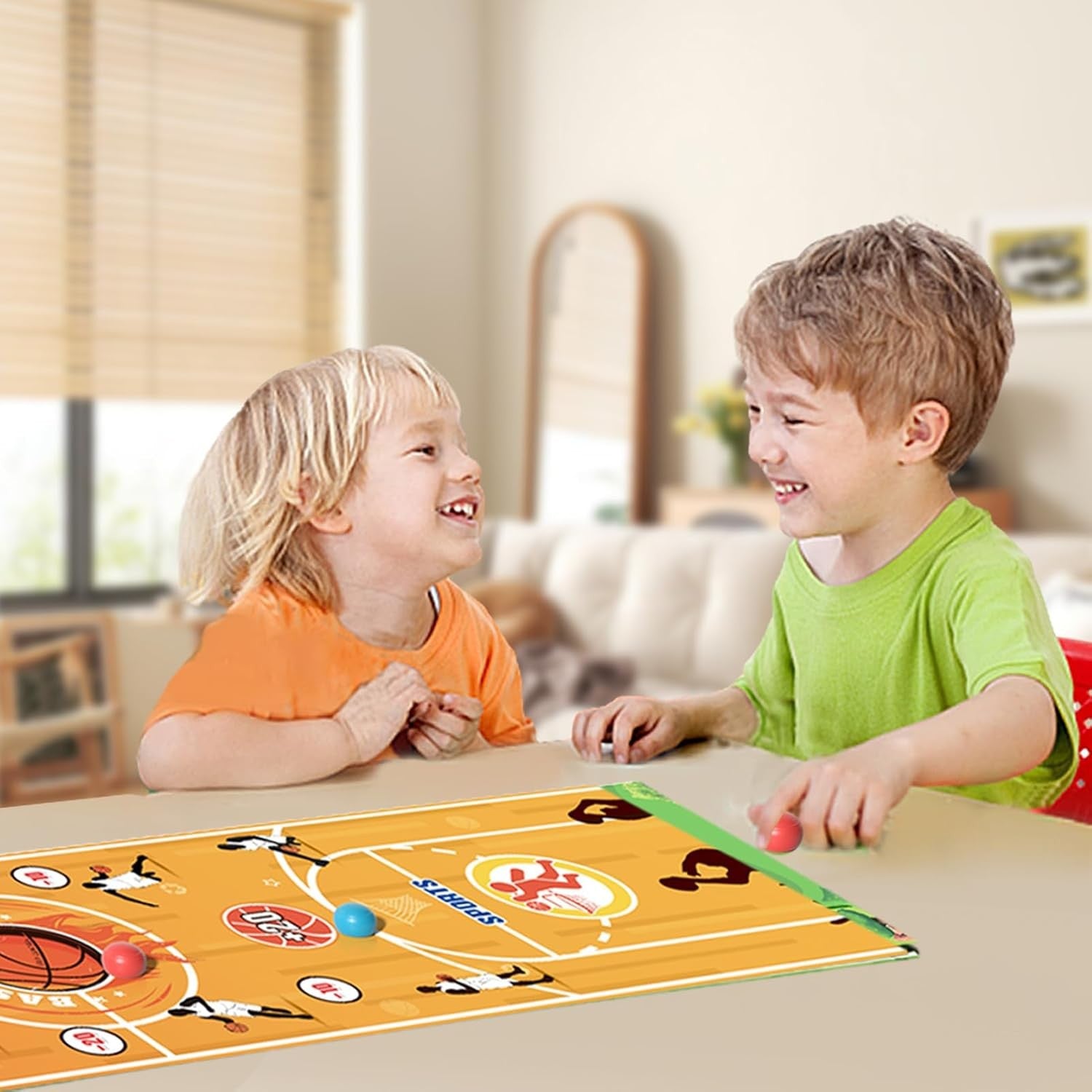 Joc Interactiv, Klevo, Covor de Basket 90 x 20 cm, 1-4 Jucatori, +5 Ani, 6 Mingi Incluse, Maro