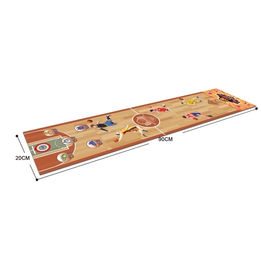 Joc Interactiv, Klevo, Covor de Basket 90 x 20 cm, 1-4 Jucatori, +5 Ani, 6 Mingi Incluse, Maro