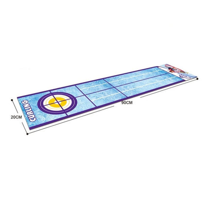 Joc Interactiv, Klevo, Covor de Curling 90 x 20 cm, 1-4 Jucatori, +5 Ani, 6 Mingi Incluse, Albastru