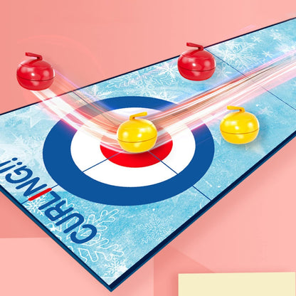 Joc Interactiv, Klevo, Covor de Curling 90 x 20 cm, 1-4 Jucatori, +5 Ani, 6 Mingi Incluse, Albastru