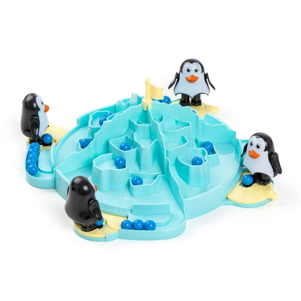 Joc Interactiv pentru Copii, Klevo, Batalia Pinguinilor, 3 ani+, Tabla de Joc, Figurine Pinguini, Mingi, Multicolor