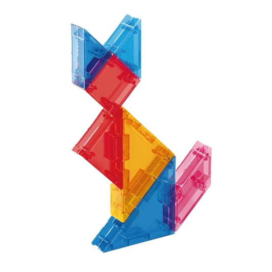 Joc Magnetic Tangram, Klevo, 7 Piese Magnetice, Forme Geometrice, 3 Ani, EVA, ABS, Magnet, 10.5 x 10.5 x 2.2 cm, Multicolor