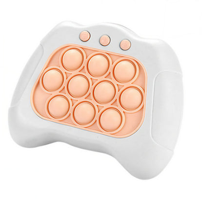 Joc Pop It, Klevo, consola, joc interactiv, antistres, cu baterii, Abs si silicon, Alb, 12 x 10 x 5.8 cm