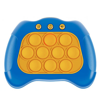 Joc Pop It, Klevo, consola, joc interactiv, antistres, cu baterii, Abs si silicon, Albastru, 12 x 10 x 5.8 cm