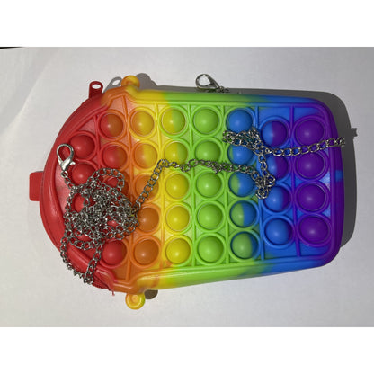 Jucarie antistres din silicon, Klevo, Geanta Pop It, Milkshake, Model 3, Multicolor