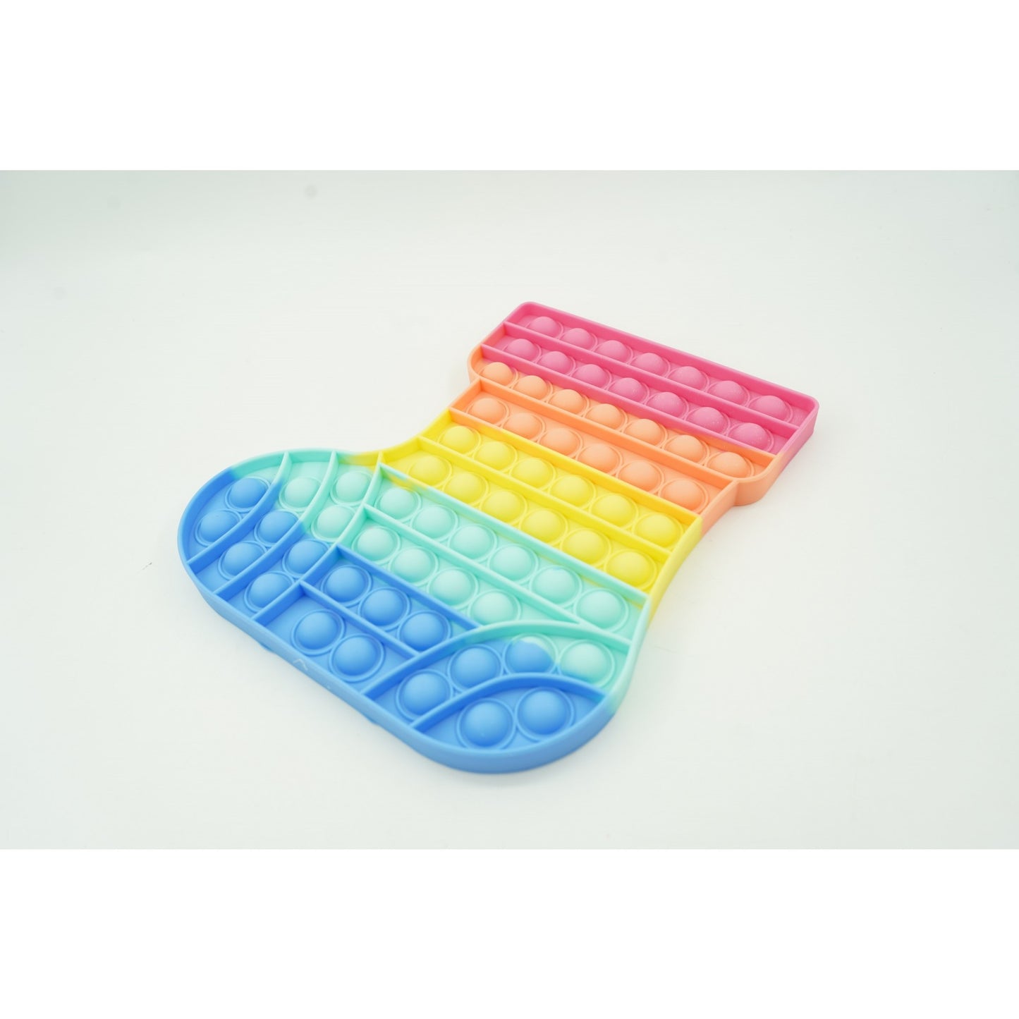 Jucarie antistres din silicon, Klevo, Pop It Now and Flip It, Ciorap Craciun, Multicolor